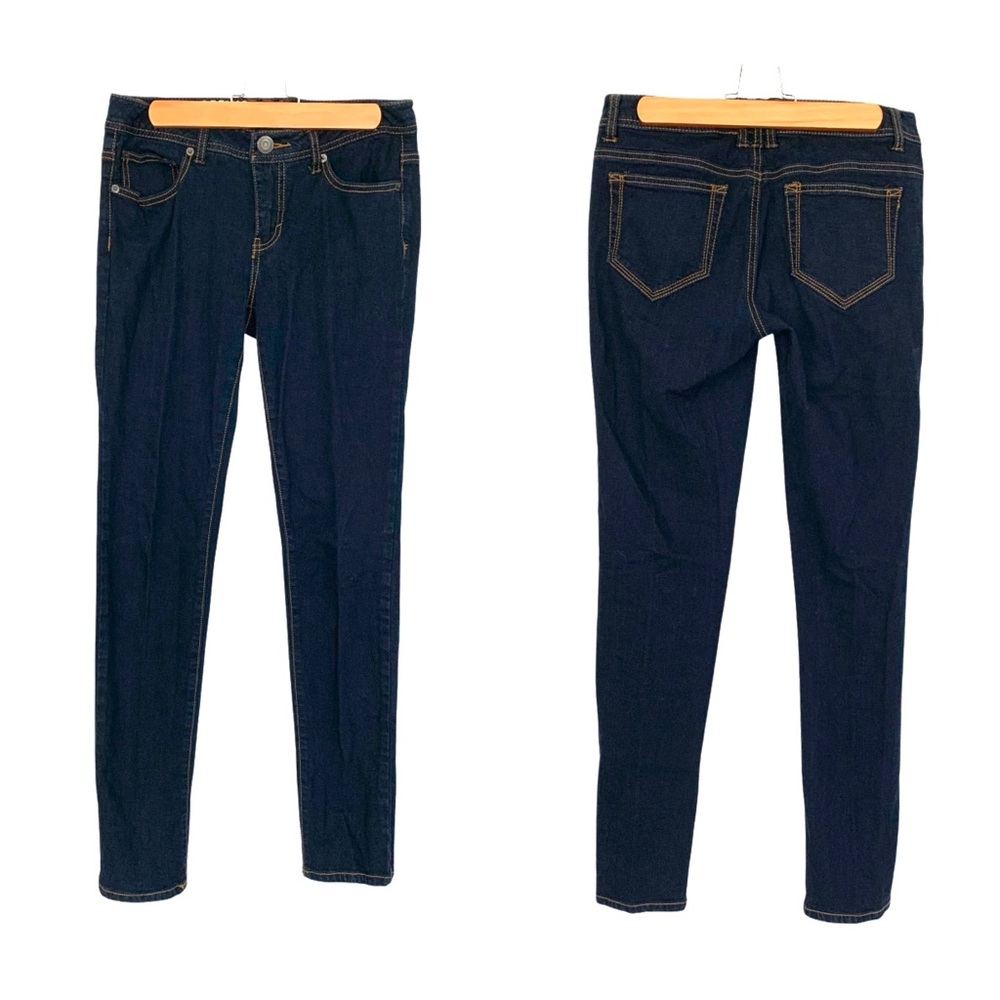 MOSSIMO SUPPLY CO. Juniors/Girls Dark‎ Denim Skinny Jeans Contrast Stitch 9JR.